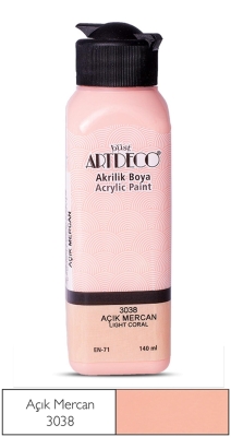 Artdeco Akrilik Boya, 140ml, Açık Mercan 3038 - 1