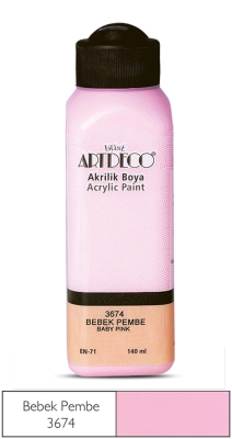 Artdeco Akrilik Boya, 140ml, Bebek Pembe 3674 - 1