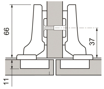 Blum Clip Menteşe Yarım Deve Boynu Frenli, 75B1650 - 2