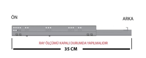 Blum Tandem Çift Açılım Frenli Ray 35 cm - 4