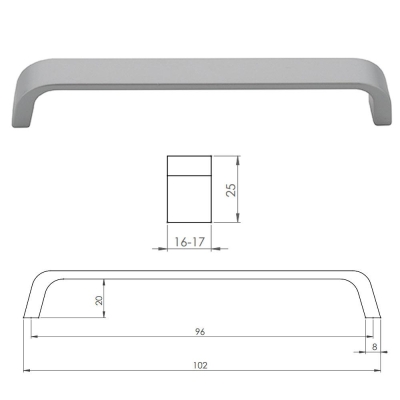 Erkul 705-96 Sade Kulp, Mat Krom - 2