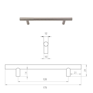 Erkul 710-128 Boy Çubuk Kulp, İnox - 2