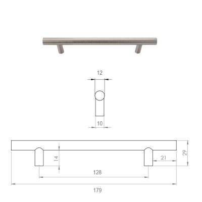 Erkul 710-128 Boy Çubuk Kulp, İnox - 2