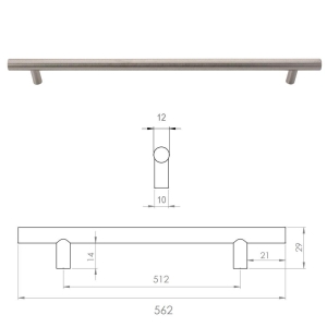 Erkul 710-512 Boy Çubuk Kulp, İnox - 3