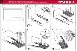 Starax 2334 50 cm Bağımsız Çift Açılım Tandem Raylı Çekmece - 3