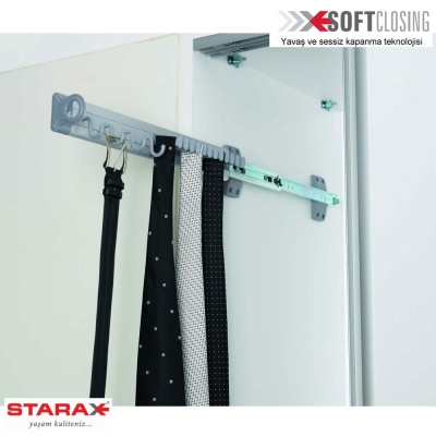 Starax 6544 Sol Raylı Alüminyum Kravatlık – Kemerlik - 1