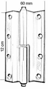 TUBA 12 cm Cumbalı Alüminyum Menteşe, Sağ, Sarı - 1