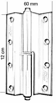 TUBA 12 cm Cumbalı Alüminyum Menteşe, Sağ, Sarı - 1