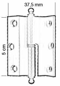 TUBA 5 cm Cumbalı Alüminyum Menteşe, Sol, Kahverengi - 1